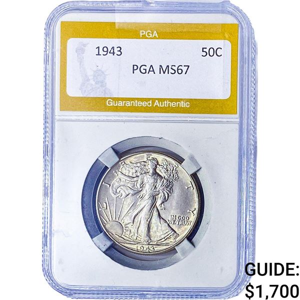 1943 Walking Liberty Half Dollar PGA MS67