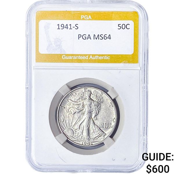 1941-S Walking Liberty Half Dollar PGA MS64
