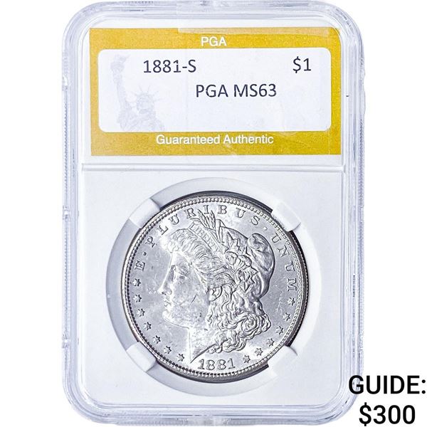 1881-S Morgan Silver Dollar PGA MS63