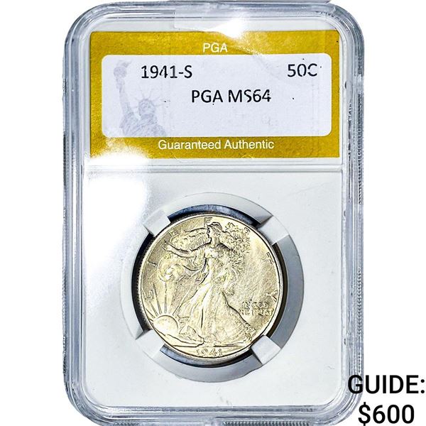 1941-S Walking Liberty Half Dollar PGA MS64