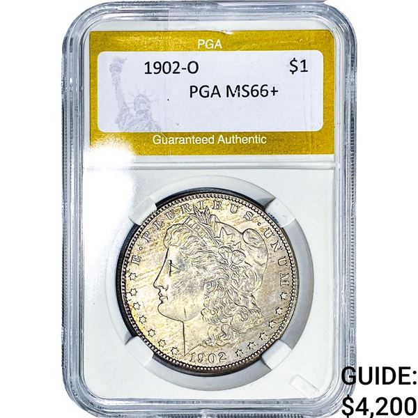 1902-O Morgan Silver Dollar PGA MS66+