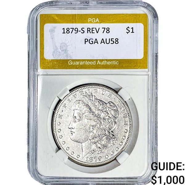 1879-S Rev 78 Morgan Silver Dollar PGA AU58