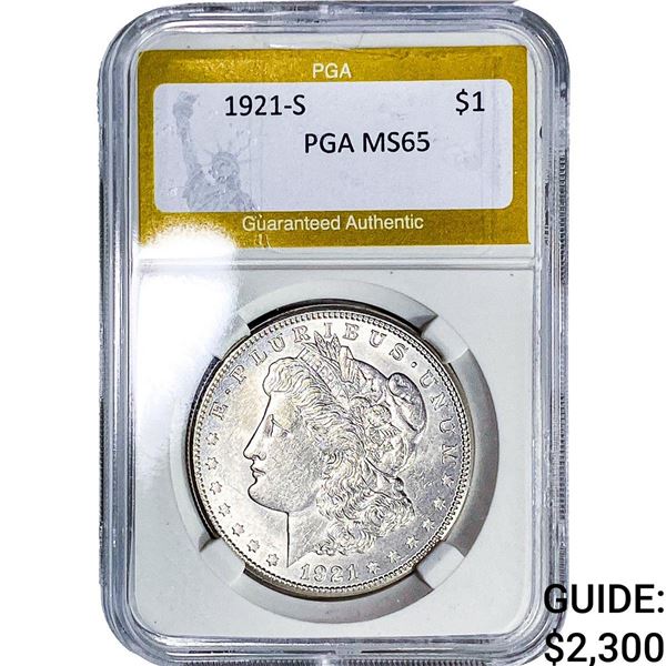 1921-S Morgan Silver Dollar PGA MS65