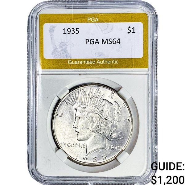 1935 Silver Peace Dollar PGA MS64