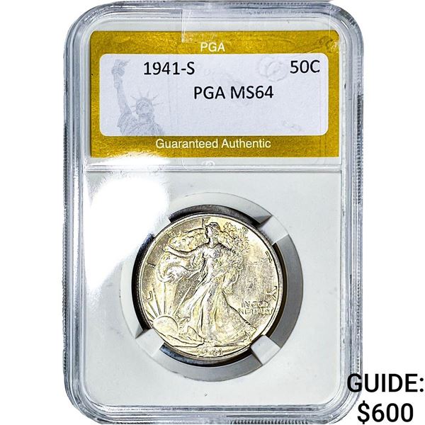 1941-S Walking Liberty Half Dollar PGA MS64