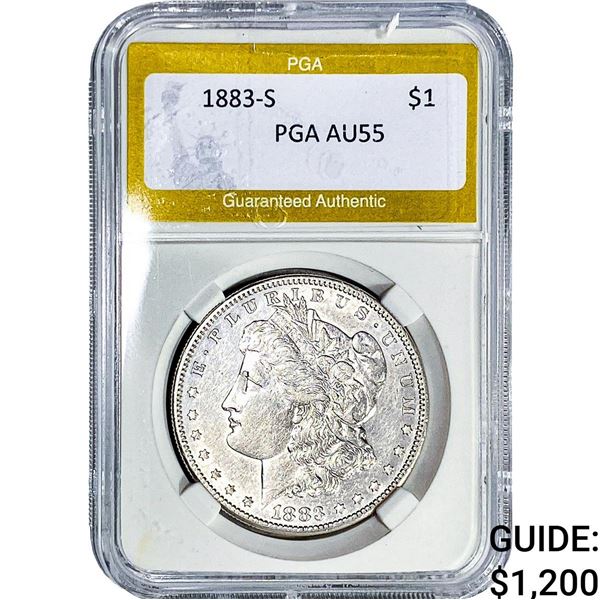 1883-S Morgan Silver Dollar PGA AU55