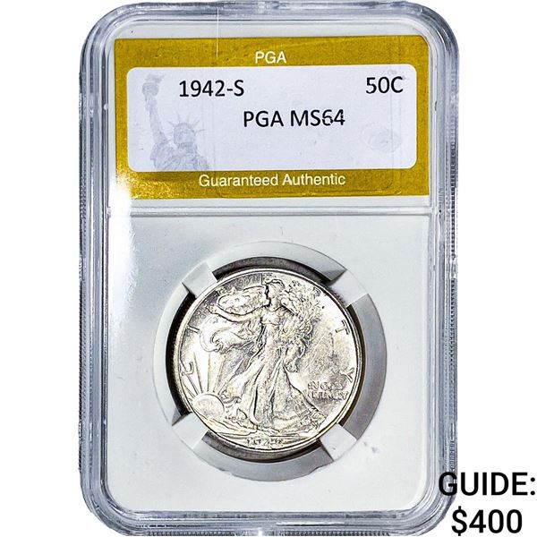 1942-S Walking Liberty Half Dollar PGA MS64