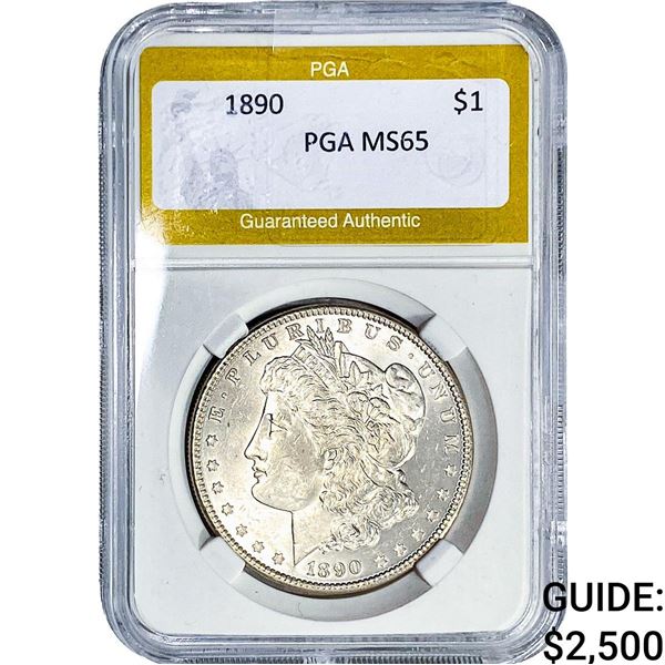 1890 Morgan Silver Dollar PGA MS65