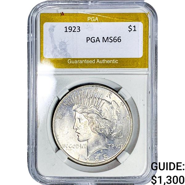 1923 Silver Peace Dollar PGA MS66