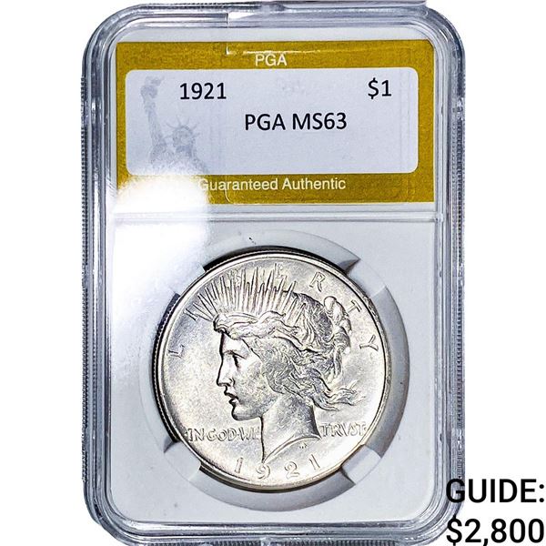 1921 Silver Peace Dollar PGA MS63