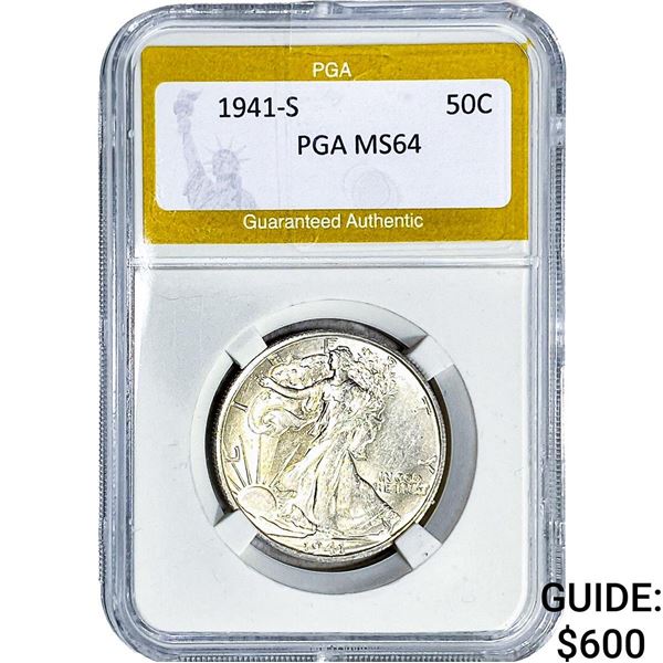1941-S Walking Liberty Half Dollar PGA MS64
