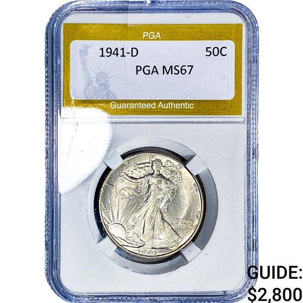 1941-D Walking Liberty Half Dollar PGA MS67