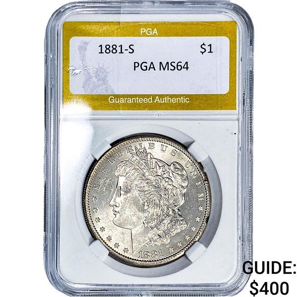 1881-S Morgan Silver Dollar PGA MS64