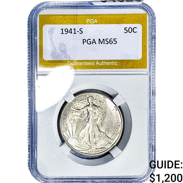1941-S Walking Liberty Half Dollar PGA MS65