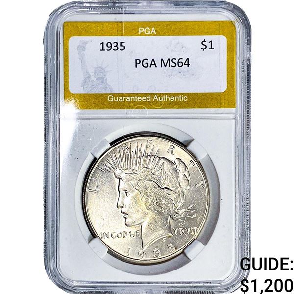 1935 Silver Peace Dollar PGA MS64