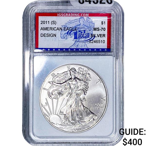 2011-S Silver Eagle IGS MS70