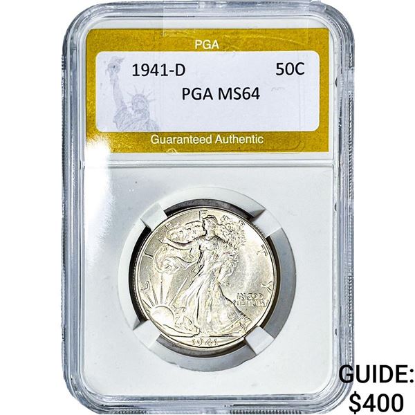 1941-D Walking Liberty Half Dollar PGA MS64