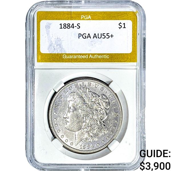 1884-S Morgan Silver Dollar PGA AU55+