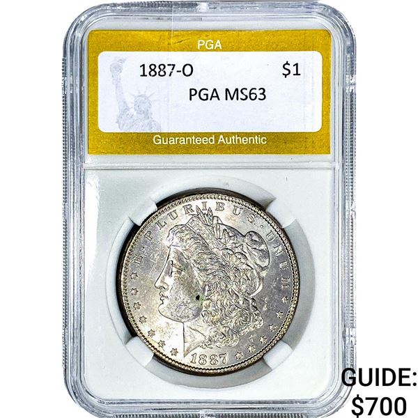 1887-O Morgan Silver Dollar PGA MS63