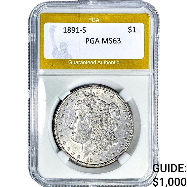 1891-S Morgan Silver Dollar PGA MS63