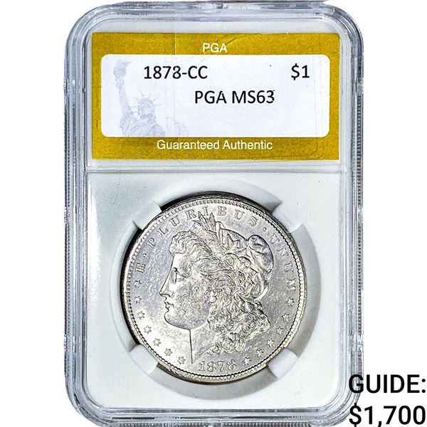 1878-CC Morgan Silver Dollar PGA MS63