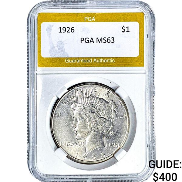 1926 Silver Peace Dollar PGA MS63