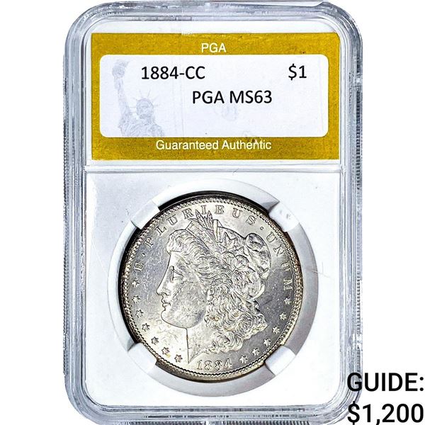 1884-CC Morgan Silver Dollar PGA MS63