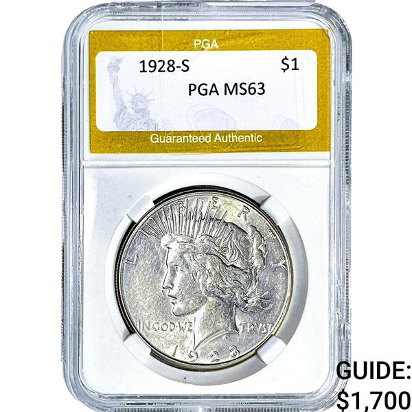 1928-S Silver Peace Dollar PGA MS63