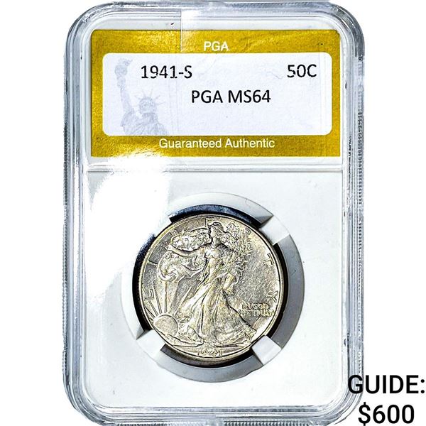 1941-S Walking Liberty Half Dollar PGA MS64