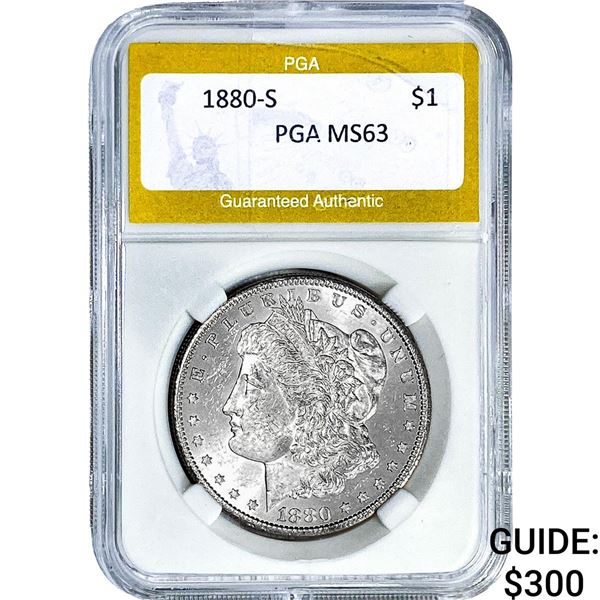 1880-S Morgan Silver Dollar PGA MS63