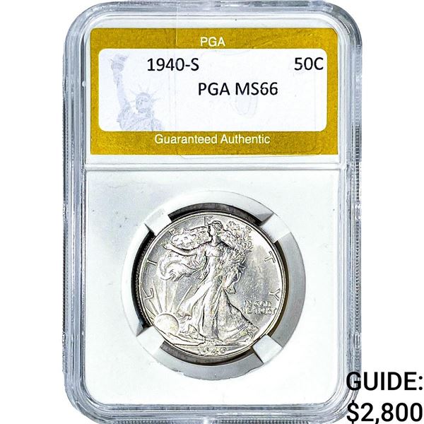 1940-S Walking Liberty Half Dollar PGA MS66