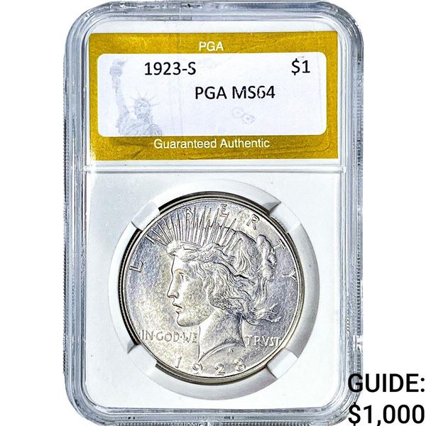 1923-S Silver Peace Dollar PGA MS64