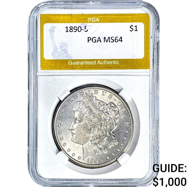 1890-S Morgan Silver Dollar PGA MS64