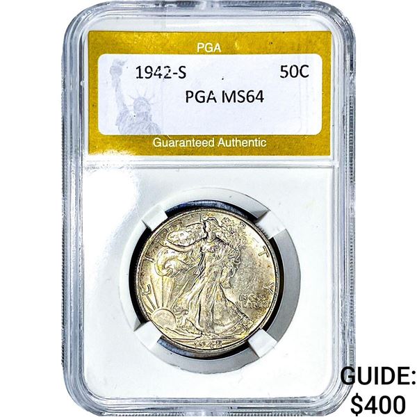 1942-S Walking Liberty Half Dollar PGA MS64