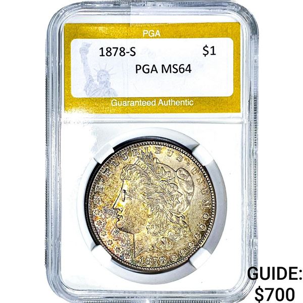 1878-S Morgan Silver Dollar PGA MS64