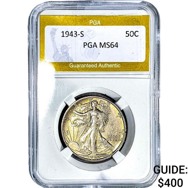 1943-S Walking Liberty Half Dollar PGA MS64
