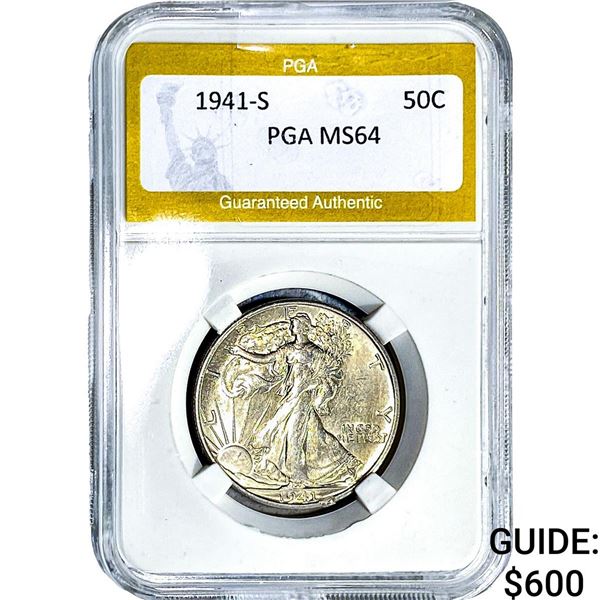 1941-S Walking Liberty Half Dollar PGA MS64