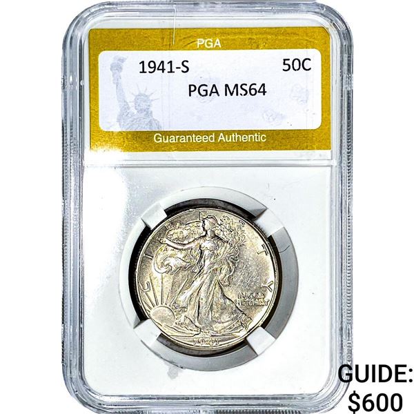 1941-S Walking Liberty Half Dollar PGA MS64