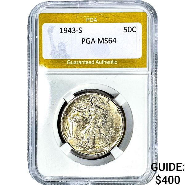 1943-S Walking Liberty Half Dollar PGA MS64