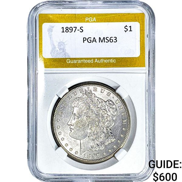 1897-S Morgan Silver Dollar PGA MS63