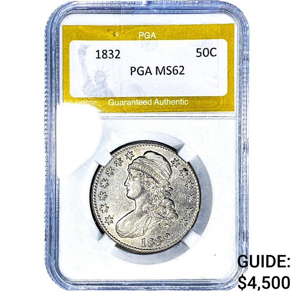 1832 Capped Bust Half Dollar PGA MS62