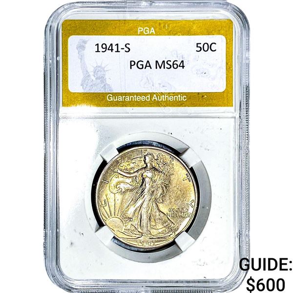 1941-S Walking Liberty Half Dollar PGA MS64