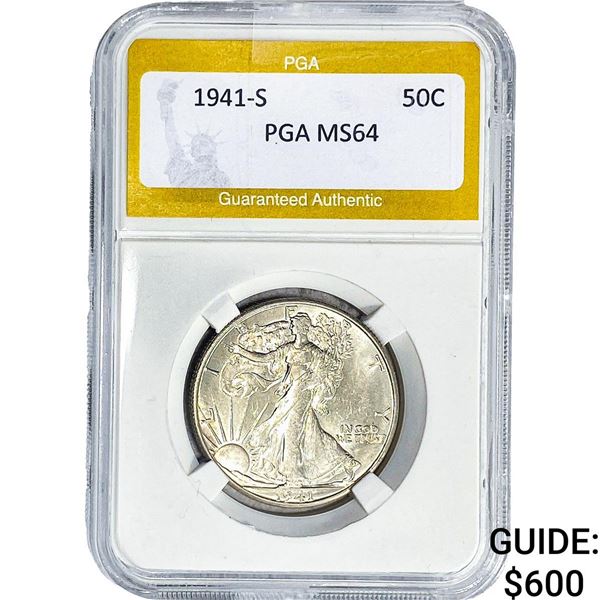 1941-S Walking Liberty Half Dollar PGA MS64