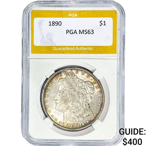 1890 Morgan Silver Dollar PGA MS63