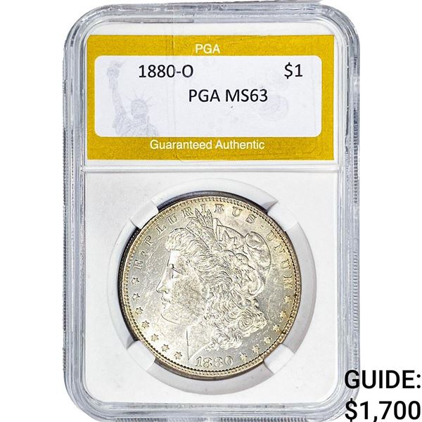 1880-O Morgan Silver Dollar PGA MS63