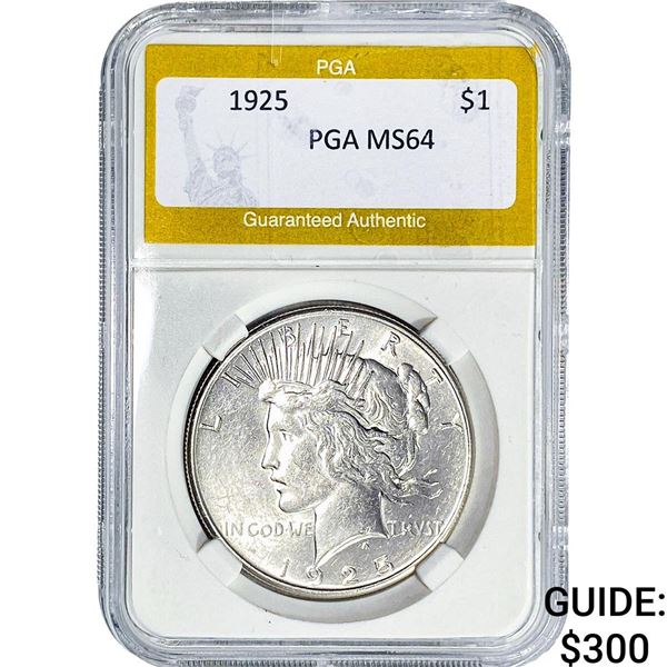 1925 Silver Peace Dollar PGA MS64