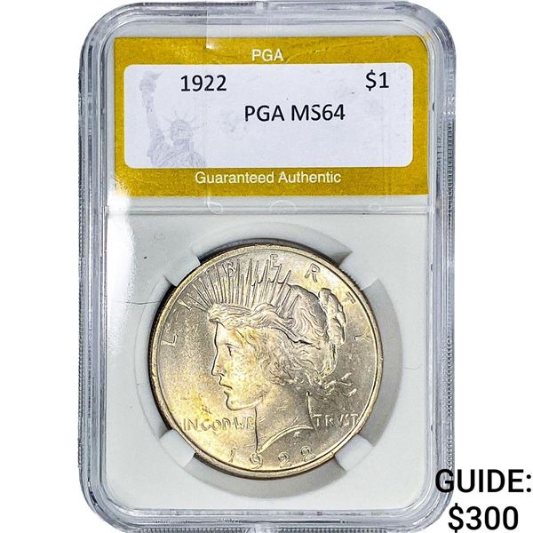 1922 Silver Peace Dollar PGA MS64