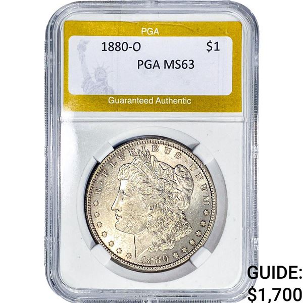 1880-O Morgan Silver Dollar PGA MS63