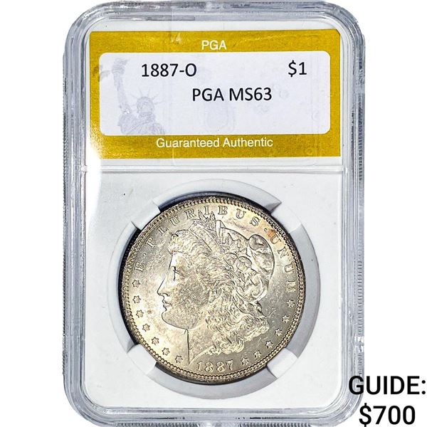 1887-O Morgan Silver Dollar PGA MS63