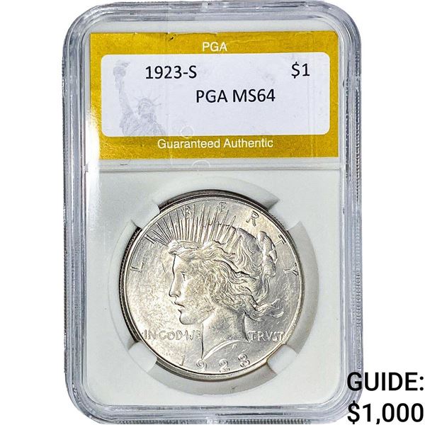 1923-S Silver Peace Dollar PGA MS64